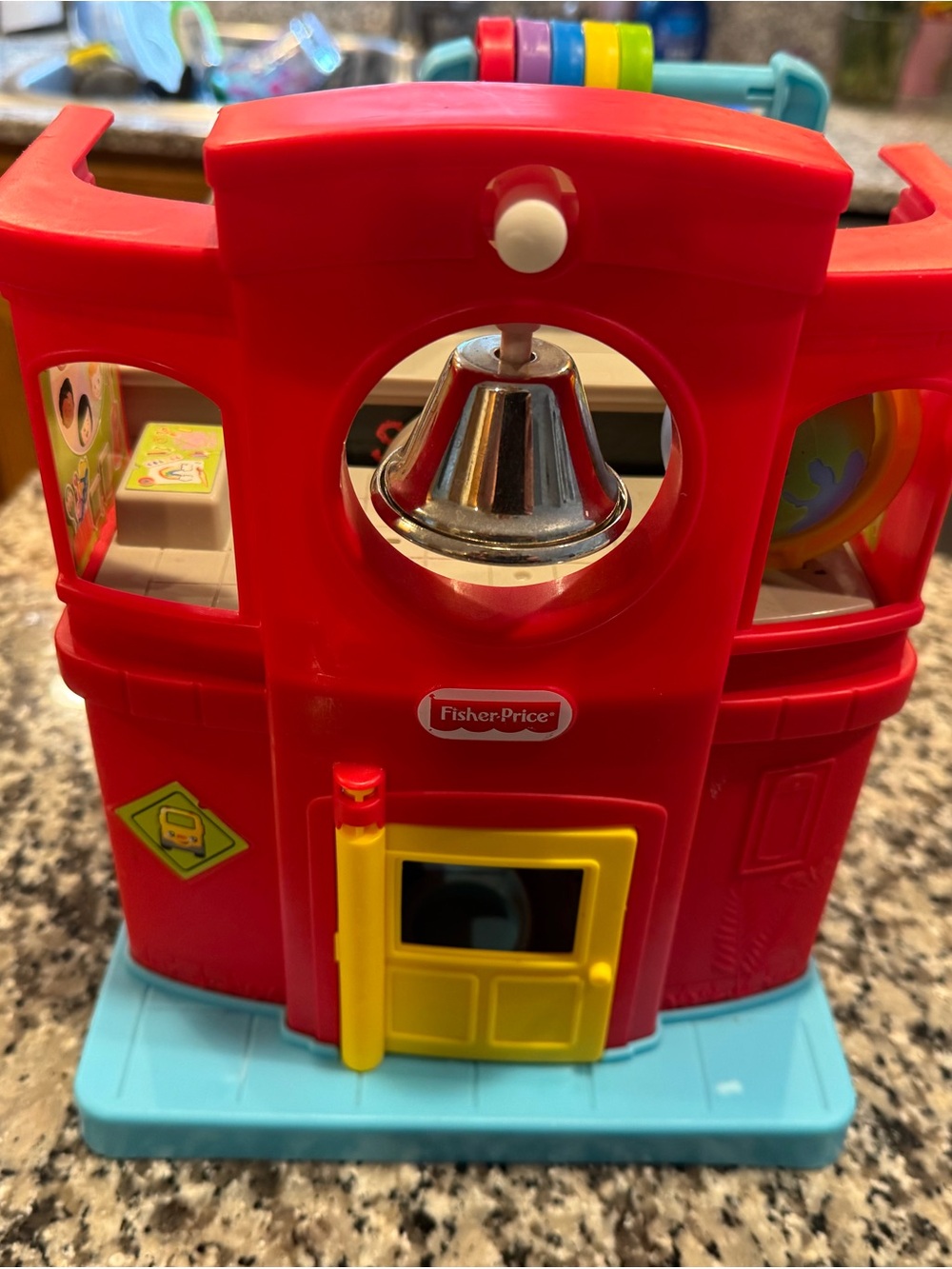 Fisher-Price 2018 Little People Red Playset with Yellow Door and Silver Bell